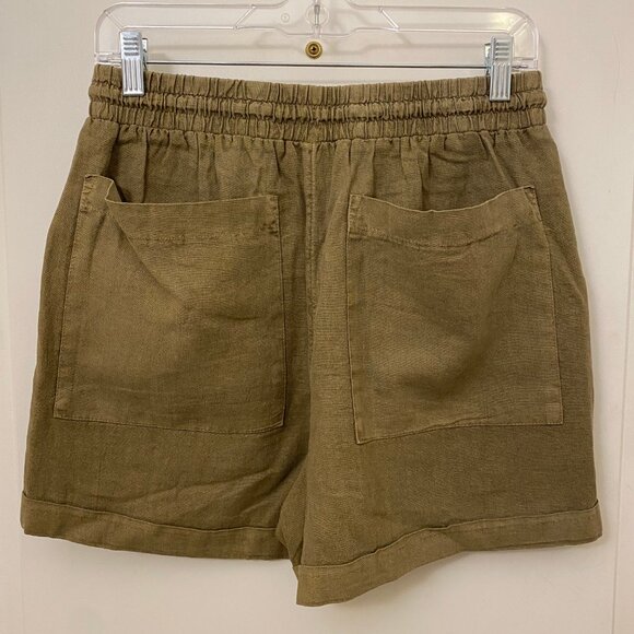 Excellent Universal Thread White Linen Blend Shorts Elastic Waist Size Small - Picture 3 of 5